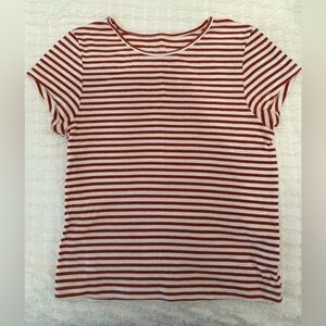 American Eagle Hey Baby Tee Short Sleeved Red Stripe